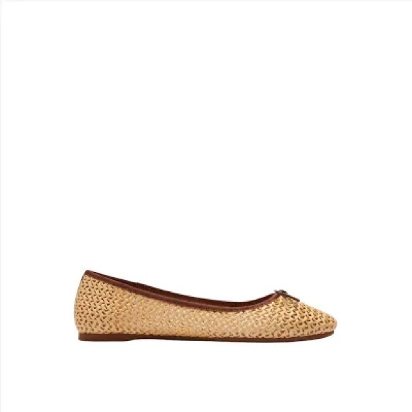 COACH Women's Abigail C Raffia Ballet Flats - Picture 2 of 13